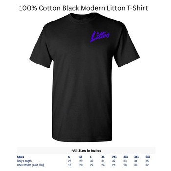 XXXL Modern Litton Logo T-Shirt, Black (BM3XT)