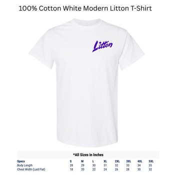 X-Large Modern Litton Logo T-Shirt, White (WMXLT)